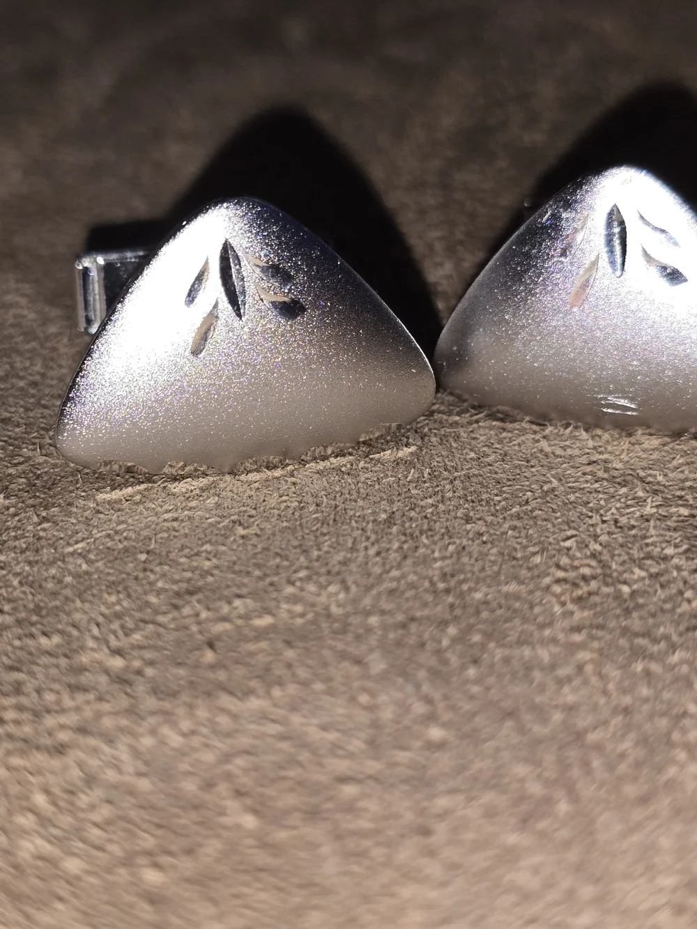 Silver Triangle Leaf Accent Cufflinks